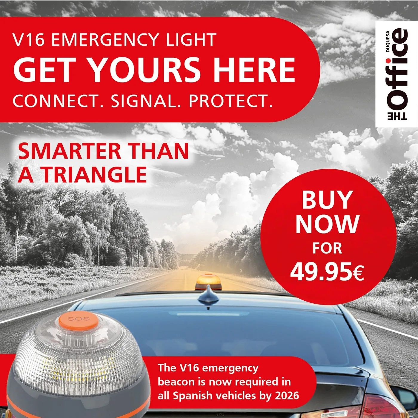 V16 emergency beacon for vehicles